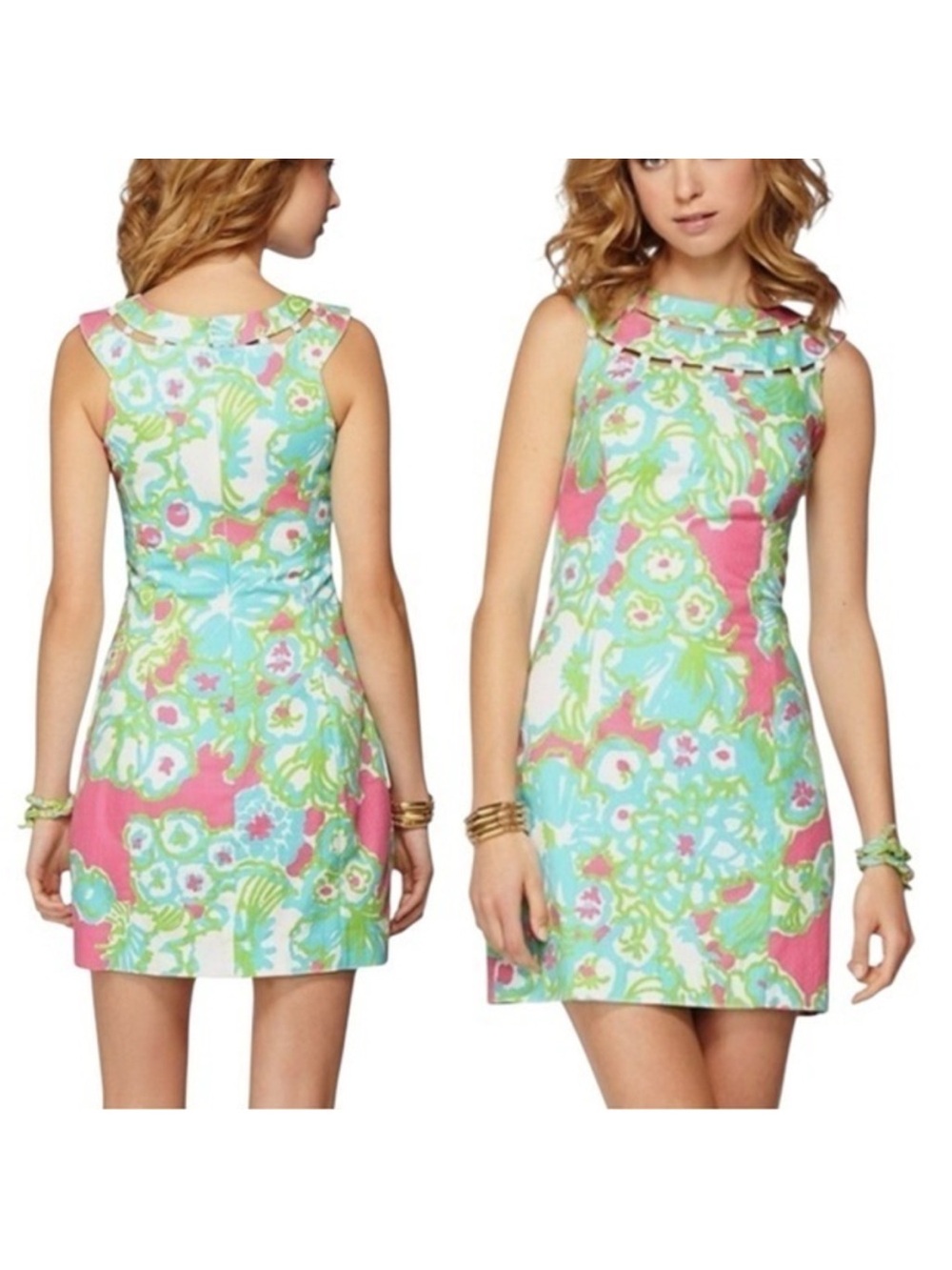 Lilly Pulitzer sz 6 Lindy dress, PB Pink Print, vintage honeycomb donny print - Picture 2 of 14